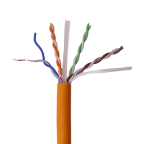 Cable Cat6 1000ft a Granel Lan Ethernet Cat 6 Cable de Red UTP 23AWG 10Gbps 550 MHz Bobina Naranja Baja Emisión de Humos LSZH Cobre