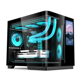 OEM SOEYI Neues Curved Tempered Glass Computer Case MATX Großhandel Gaming Computer PC Gehäuse 6 Zoll LCD Display Bildschirm