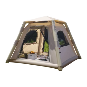 Barraca inflável automática de um quarto para glamping, equipamento para 3-5 pessoas, barraca de camping Oxford portátil, grossa e à prova de chuva