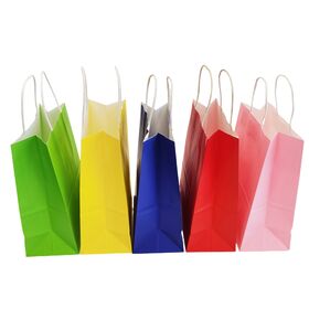 Sacs en Papier Massif en Gros pour Fête d'Anniversaire, Bonbons, Nourriture, Cadeaux, Couleur Pure, Biscuits, Pain, Collations, Sacs d'Emballage en Papier de Cuisson