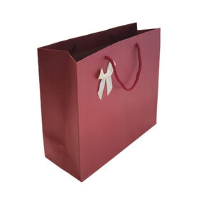 Sacs en Papier Cadeaux avec Logo Personnalisé, Sacs de Courses en Carton de Couleur Unie avec Poignée en Corde
