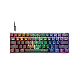 Ergonomic 61-Keys Mini Design Mechanical Gaming Keyboard with RGB Backlight & Macro Customization