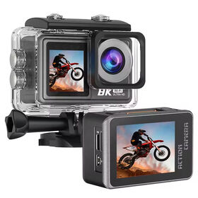 Pro Action Camera 8K Video Waterproof Remote WiFi Outdoor Sports Camera DV EIS Front and Rear TouchScreen