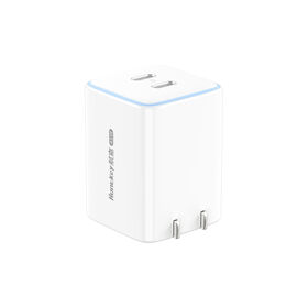 Pengisi Daya Cepat GaN Port USB-C Ganda Huntkey PD 45W | Desain Ultra Kompak | Indikator LED | Kontrol Suhu Cerdas