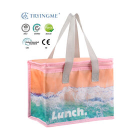 2026 Customized Logo Insulated Promotion Picnic Bag Polyester Thermal Cooler Bags With Sublimation Printing Logo