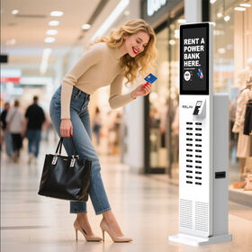24 Slots Nfc Pos Power Bank Sharing Station Battery Charging Rental Station Shared Power Bank Station Payment Channel Stripe