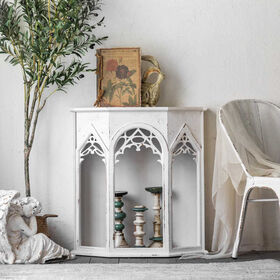 Meuble de Porche Antique en Bois Ajouré, Mobilier de Salon, Table de Couloir, Consoles Décoratives de Style Français