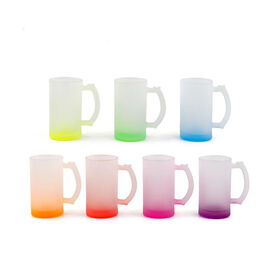 Diy Personalized Dye Sublimation Blank 16Oz Cups Sublimation Beer Mug Sublimation Mug Glass Cup with Handle