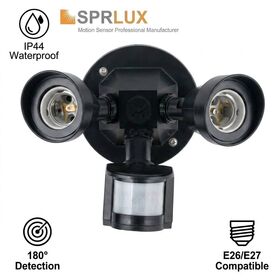 Motion & Position Sensor with Sockets for 2 Focuses Indoor/Outdoor Use AC Output