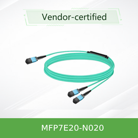 Cabo de Fibra Óptica de Alto Desempenho 1:2 Breakout MPO-12/APC 20m MFP7E20-N020 para Data Center de 400G para 200G