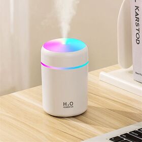 In Stock Portable LED Light 300ml H2o Spray Mist Mini Humidificador Double Wet Aroma Essential Oil Diffuser Car With Us