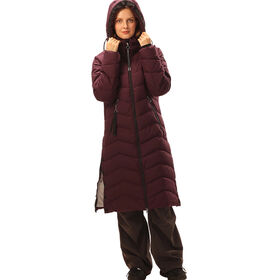 Wholesale Custom Logo Ladies Padded Down Parka Waterproof Women's Winter Quilted Puffer Jacket Zip Pockets OEM Long Coat