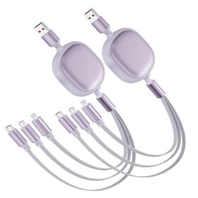 Câble USB rétractable 3 en 1 très demandé pour le chargement d'iPhone, câble micro USB pour Android, USB Type C pour téléphone mobile multiple