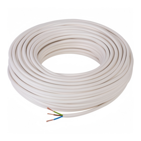 White 3 Core Flex 0.5mm 0.75mm 1.0mm 1.5mm 2.5mm Mains Wire Cable Electrical 3183Y Round Copper Conductor PVC Sheath Cable