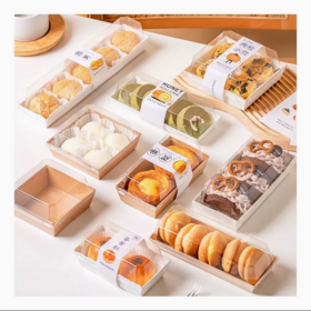 Wholesale bakery Paper Boxes with Pet Clear Lids for Cake Deli Container Gift Box Cake Box with your own logo