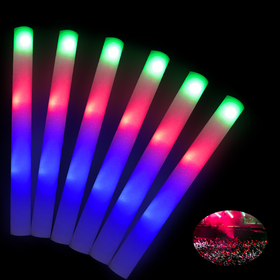 Accessoire Fête Lumineux Lot De 25 Bâtons Lumineux LED En Mousse - 48x4 Cm, 3 Modes Clignotants, Piles Incluses, Pour Fêtes/concerts Produit Promotionnel Personnalisable