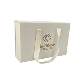 Boîte Cadeau Pliante Magnétique Rigide avec Logo Personnalisé pour Vêtements et Chaussures - Emballage en Carton avec Poignée Ruban