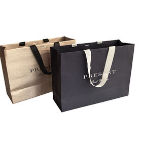 Custom Logo Printed Paper Bag Package Luxury Shopping Gift Cardboard Paper Packaging Bag with Ribbon Handle
