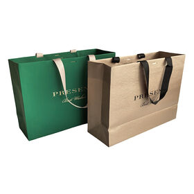Sac Cadeau de Luxe en Papier pour Vêtements, Bougies et Artisanat, Emballage avec Poignée Ruban, Sac Shopping en Carton Blanc pour Promotions