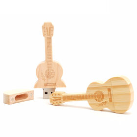 Wooden guitar shaped usb flash pen drive with box USB 2.0/3.0 USB stick guitar USB flash drives 8GB 16GB 32GB 64GB customize logo