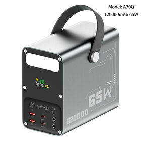 KONFULON Original Batería Externa LiFePO4 de 120000mAh con PD de 65W, Carga Rápida QC de 22.5W y Linterna LED Integrada para Uso en Exteriores