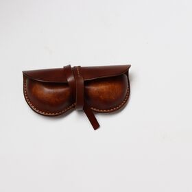 Special Shape Genuine Leather Sunglasses Carry Box Eyeglasses Case