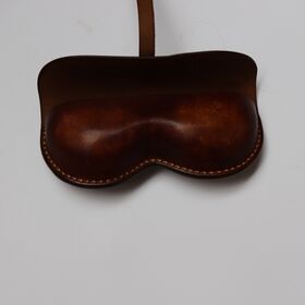 Étui à lunettes de soleil de designer en cuir marron de haute qualité - Étui rigide pour lunettes