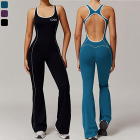 Ecupper Womens Backless Workout Jumpsuits One Piece Sleeveless Gym - View #4