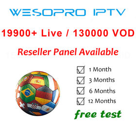 WESOPRO Xtream Code IPTV Reseller Panel: 12-Monats-Abonnement mit Europa, Amerika, Arabischen, Afrika-Kanälen & TV Head-End System