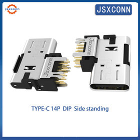 Factory Direct "14-Pin Type-C Vertical DIP Connector L=14.75mm Quick Charge Connector for Electronic Devices"