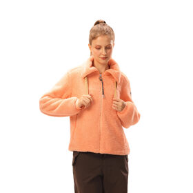 Jaket wol, jaket kasual luar ruangan dengan resleting penuh dan lapisan dalam