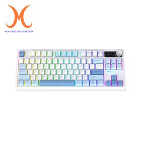 Mosen Professional 82 Keys Mechanical Keyboard,Gaming Keyboard,Tri mode Keyboard,RGB,With Aluminum Knob, For Office