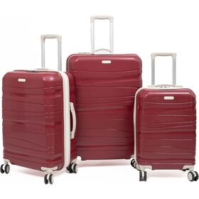 3 Piece Lightweight Polypropylene Hard shell Luggage Set with Removable Spinner Wheels, Airline Approved Carry On,luggage