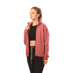 Women's custom stand up collar full zipper long sleeved breathable pocket jacket custom logo