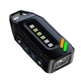 Rechargeable Mini EDC Keychain Flashlight 9 Modes Waterproof Pocket LED Torch with Type-C Charging and Magnetic Base for Outdoor