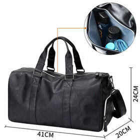 Bolsa de Viaje de Cuero PU con Logo Personalizado, Gran Capacidad, Impermeable, Bolsa de Equipaje de Hombro para Deportes de Gimnasio, Bolsas de Lona