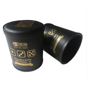 PU Leather Dice Cup Dice Shaker Cup with 6 Dices for Bar KTV Hotel