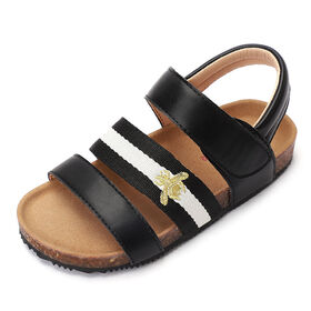 Vente en gros d'usine Chaussures d'été pour enfants Sandales de plage décontractées pour filles avec fond en liège, fond épais et fond plat