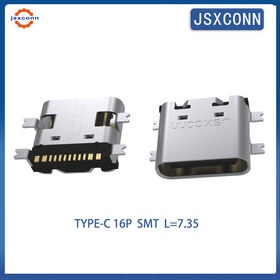JSXCOON 16P SMT USB-C Connector for Tablets, L=7.35, Factory Direct Sale, Bulk Order Discounts Available
