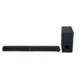 Bestseller OEM 2.1 Kanal Soundbar Bluetooth Lautsprecher mit RGB Licht, kabelloser Subwoofer, Heim Audiosystem