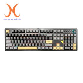 Mosen full Size Wireless Mechanical Keyboard,Gaming Keyboard,Tri mode Keyboard,RGB,3 Colors PBT Keycaps,Gasket Mount