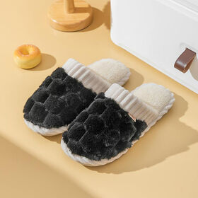 Wholesale price women fuzzy slippers ballet house slippers pink slippers men women satin slippers warm indoor slippers