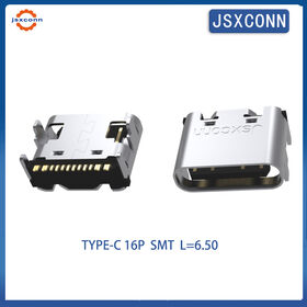 JSXCONN USB Type C 16Pin Connector, L=6.50 SMT Connector, Factory Direct Sale, Wholesale Discount