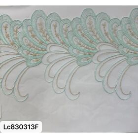 Eleganter Polyester Stickerei-Spitzenstoff für Modeaccessoires im Großhandel