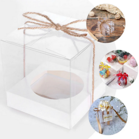 Custom size Cake Boxes Clear Plastic Containers Packaging Supplies For Cookies Bakery Boxes Pastries Treat Plastic gift boxes