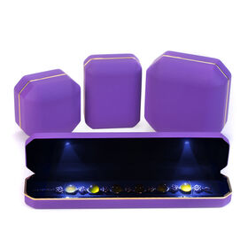 Romantic Led Customized logo Jewelry packaging box Patent design Diamond Ring Pendant Necklace gift box with outer packer