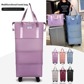 حقائب سفر فاخرة قابلة للتوسيع بثلاث طبقات مع عجلات مخصصة متعددة الألوان عالية الجودة وحقيبة جافة ورطبة للمدربين