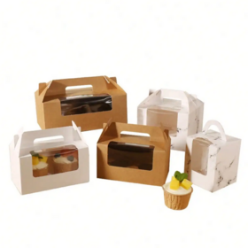 Bakery Cupcake Boxes with Windows and Handles,, Pastry Containers for Weddings or Birthdays Gift Bag Party Kitchen Bakery food