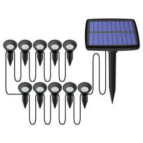 10 LED Solar Powered Ground Lights Outdoor Pathway Garden Landscape Lamps