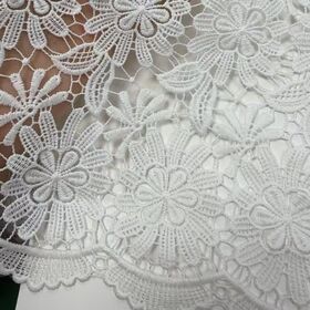 Hochwertiger, wasserlöslicher, weißer Spitzenstoff für Brautkleider - Stoff für Hochzeitskleider